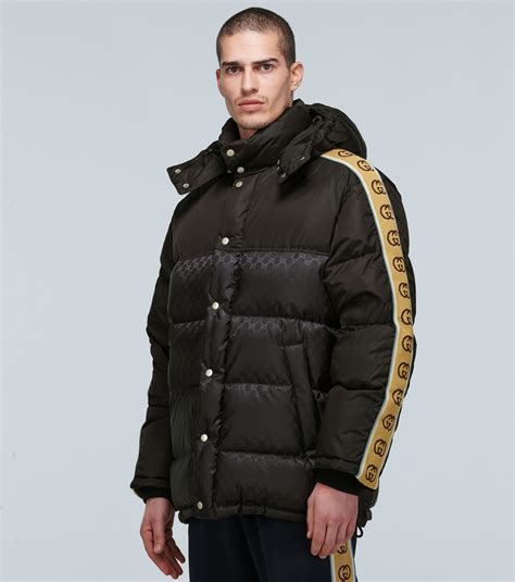 gucci gg jacquard nylon padded coat|Gucci jacquard cotton jacket.